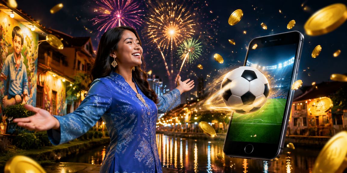 Peminat sukan di Pulau Pinang menonton perlawanan bola sepak sambil menggunakan platform taruhan